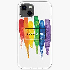 Watercolor LGBT Love Wins Rainbow Paint Typographic iPhone Soft Case RB1603