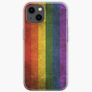 Old and Worn Distressed Vintage Gay Pride Rainbow Flag iPhone Soft Case RB1603