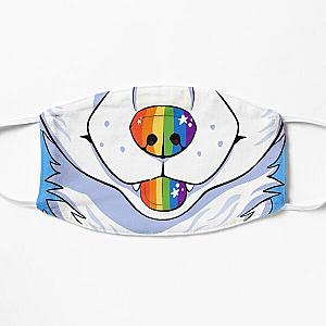 White Rainbow Canine  LGBT+ pride flag wolf maw Flat Mask RB1603