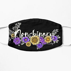 Non-binary lgbtq floral Flat Mask RB1603