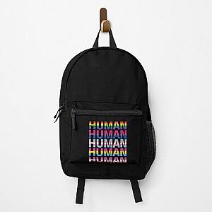 Rainbow Backpacks - HUMAN LGBTQ Gay Pride Awareness Rainbow Flag Queer Transgender Rights Backpack RB1603