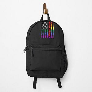 Rainbow Backpacks - US American flag Rainbow flag Pride month LGBT love is love Pullover Hoodie Backpack RB1603