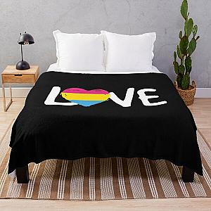 Pansexual heart love flag LGBT Gay Pride Month Throw Blanket RB1603