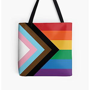 Rainbow Bags - Progress Pride Flag LGBTQ+ BIPOC Inclusive Queer Gay Pride Flag  All Over Print Tote Bag RB1603