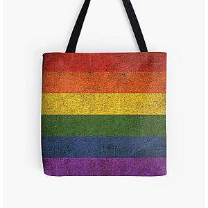 Rainbow Bags - Old and Worn Distressed Vintage Gay Pride Rainbow Flag All Over Print Tote Bag RB1603