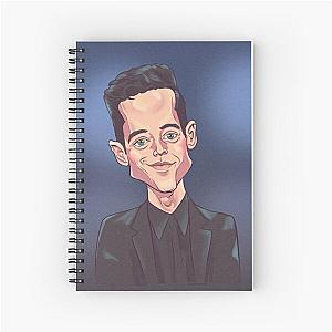 Caricature of Rami Malek Spiral Notebook