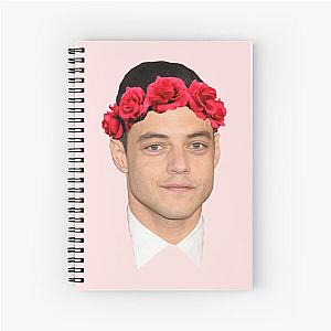 Rami Malek Flower Crown Spiral Notebook