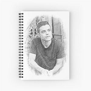 pencil drawing rami malek Spiral Notebook