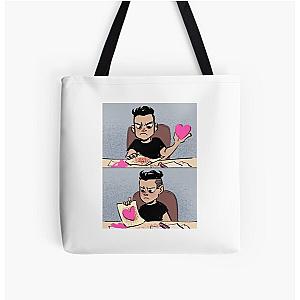 Mr. Robot - Rami Malek Love Heart All Over Print Tote Bag