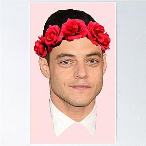 Rami Malek Flower Crown Poster