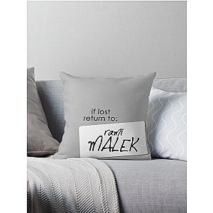 if lost return to: rami malek Throw Pillow