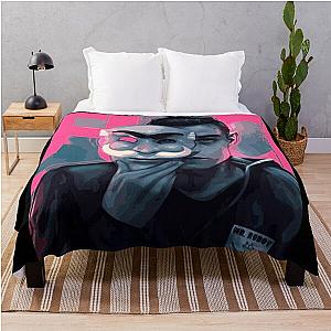 Mr. Robot and His Mask - Rami Malek Fanart Throw Blanket