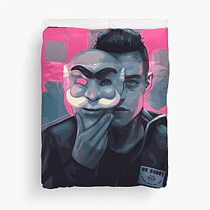 Mr. Robot and His Mask - Rami Malek Fanart Duvet Cover