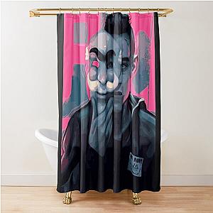 Mr. Robot and His Mask - Rami Malek Fanart Shower Curtain