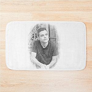 pencil drawing rami malek Bath Mat