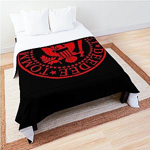 Ramones Logo red, Ramones band, rock Comforter