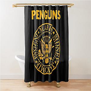 Penguins Ramones Mashup Shower Curtain