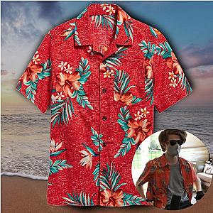 Ranboo T-shirts - Red Floral Of Paradise Summer Hawaiian Pocket Shirt