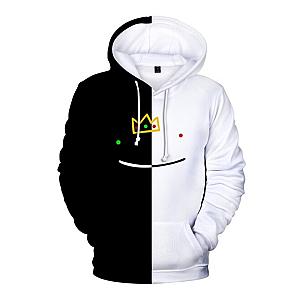 Ranboo Hoodies – Logo Crown Colorblock Black White Pullover Hoodie