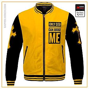 Tupac Shakur Jackets - Only God Can Judge Me 2Pac Yellow And Black Varsity Jacket RM0310