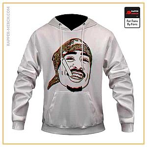 Tupac Shakur Hoodies - Psychedelic Smoking Tupac Shakur Glitch Art White Hoodie RM0310