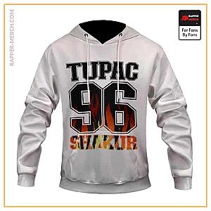 Tupac Shakur Hoodies - Tupac Shakur 96 Flame Typography Art Stylish Pullover Hoodie RM0310