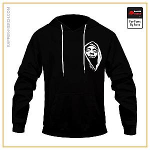 Tupac Shakur Hoodies - Rap Legend 2Pac Amaru Shakur Silhouette Art Black Hoodie RM0310