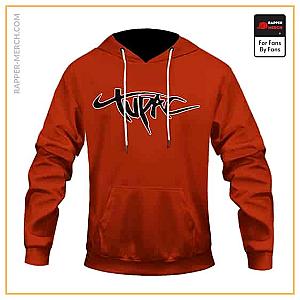 Tupac Shakur Hoodies - Tupac Makaveli Rose Death Tribute Art Orange Hoodie Jacket RM0310