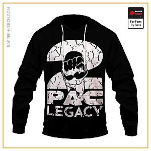 Tupac Shakur Hoodies - 2Pac Legacy Closed Fist Artwork Stylish Black &amp; White Hoodie RM0310