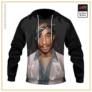 Tupac Shakur Hoodies - American Rapper 2Pac Makaveli Portrait Painting Hoodie RM0310