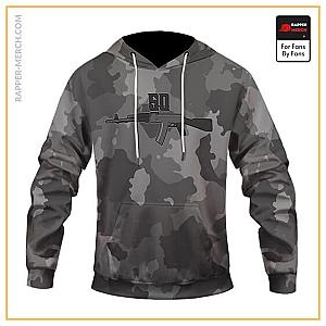 Tupac Shakur Hoodies - Tupac Shakur Rifle Tattoo Camouflage Dope Pullover Hoodie RM0310