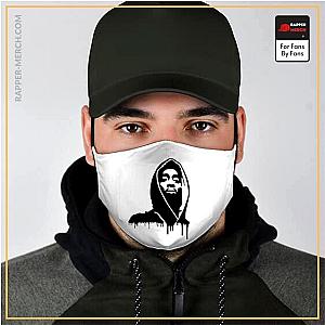 Tupac Shakur Face Maskes - Hip-Hop Rapper 2Pac Shakur Wearing Hoodie White Face Mask RM0310