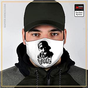 Tupac Shakur Face Maskes - Hip-Hop Rap Icon Tupac Shakur Artwork White Face Mask RM0310