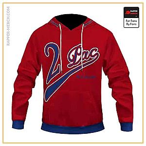 Tupac Shakur Hoodies - American Rapper 2Pac Collection Logo Cool Red Hoodie RM0310