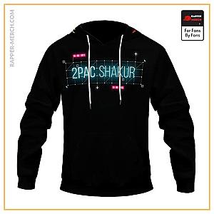 Tupac Shakur Hoodies - Amazing Tupac Shakur Neon Lights Artwork Black Hoodie RM0310