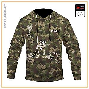 Tupac Shakur Hoodies - 2Pac Amaru Shakur Body Tattoo Art Dope Camouflage Hoodie RM0310