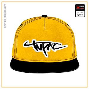 Tupac Shakur Caps - West Coast Rapper Tupac Name Logo Yellow Snapback Hat RM0310