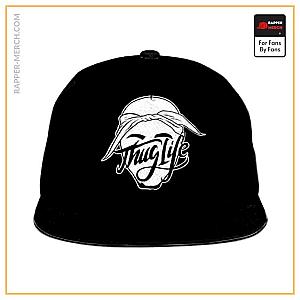 Tupac Shakur Caps - Tupac Shakur Head Icon Thug Life Black Snapback Cap RM0310