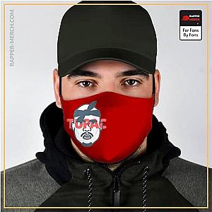 Tupac Shakur Face Maskes - Hip Hop Rapper Tupac Shakur Minimalist Icon Red Face Mask RM0310