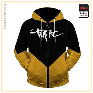 Tupac Shakur Zipped Hoodies - Iconic 2Pac Shakur Portrait &amp; Logo Zip Up Jacket Hoodie RM0310