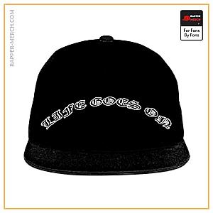 Tupac Shakur Caps - 2Pac Life Goes On Logo Script Minimalist Black Snapback RM0310