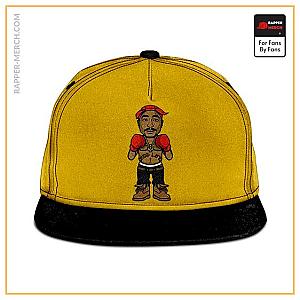 Tupac Shakur Caps - 2Pac Shakur Boxer Cartoon Logo Art Yellow Snapback RM0310