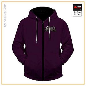 Tupac Shakur Zipped Hoodies - Death Row Logo Tupac Shakur Purple Zip Up Hoodie RM0310