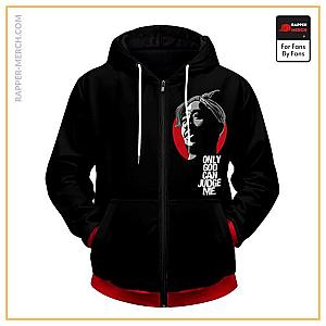 Tupac Shakur Zipped Hoodies - Tupac Makaveli Only God Can Judge Me Zip Up Hoodie RM0310