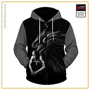 Tupac Shakur Zipped Hoodies - Dark Angel Tupac Amaru Shakur Dope Zip Up Hoodie RM0310