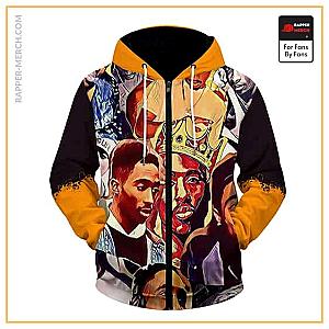 Tupac Shakur Zipped Hoodies - Tupac Shakur Dope Collage Artwork Zip Up Hoodie RM0310