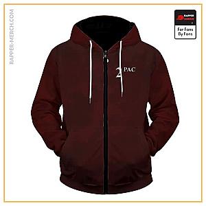 Tupac Shakur Zipped Hoodies - Crowned King Tupac Shakur Dope Maroon Zip Up Hoodie RM0310