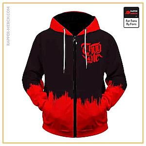 Tupac Shakur Zipped Hoodies - Thug Life 2Pac Shakur Vector Artwork Zip Up Hoodie RM0310