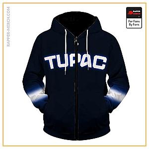 Tupac Shakur Zipped Hoodies - The Legendary Tupac Shakur Blue Halo Zip Up Hoodie RM0310