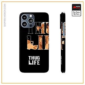 Tupac Shakur Cases - Tupac Amaru Shakur Thug Life Gun Logo Black iPhone 13 Case RM0310